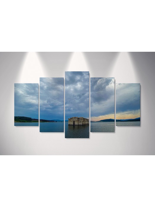 Пано за стена от 5 части - Потопената църква Свети Иван Рилски